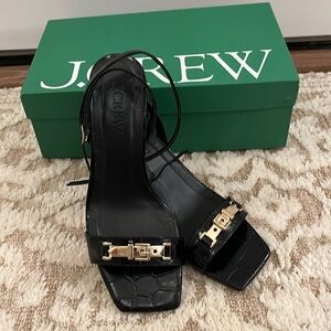 J Crew Black block heels